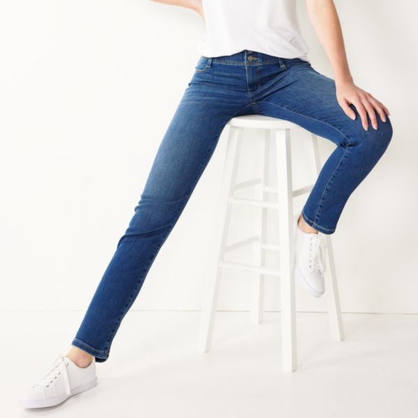 

Джинсы Petite средней посадки прямого кроя Nine West, цвет medium wash blast