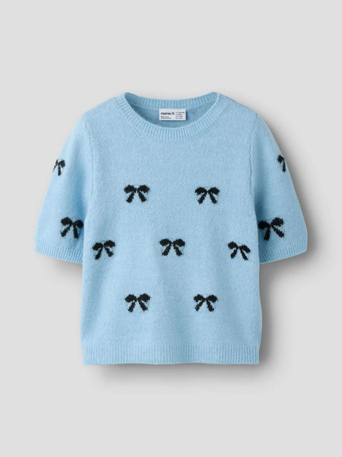 Топ трикотажный с круглым вырезом Name it, chambray blue — фото 3