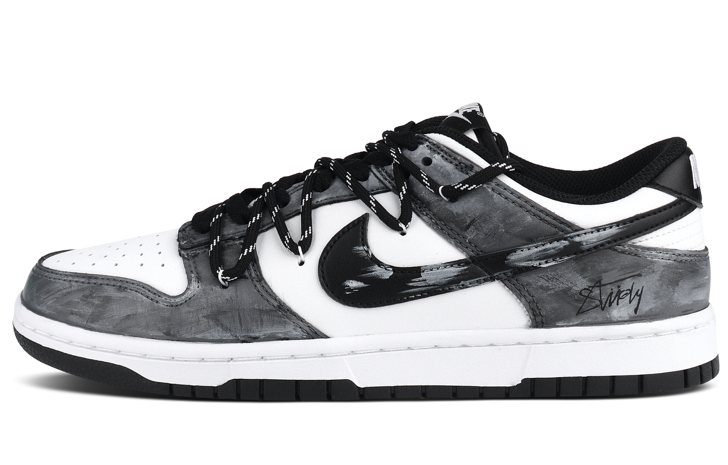 

Кроссовки для скейтборда low top unisex Dunk Cloud Overwhelm Ink Brocade, устойчивые к истиранию, легкие и дышащие Nike, черный белый серый