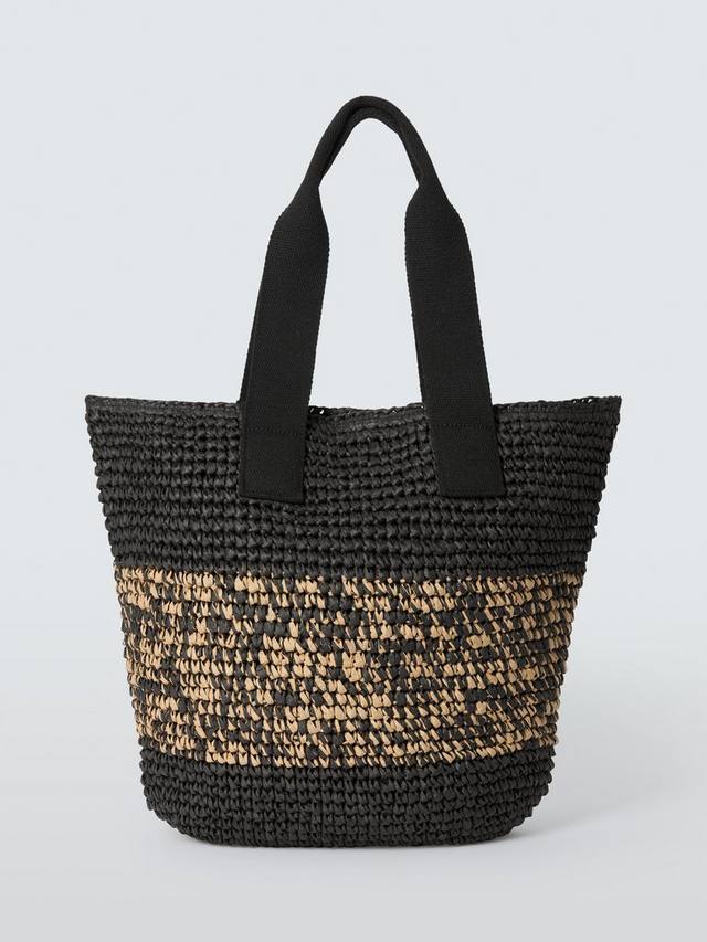 

Сумка-тоут из рафии John Lewis, цвет Black/Natural Paper