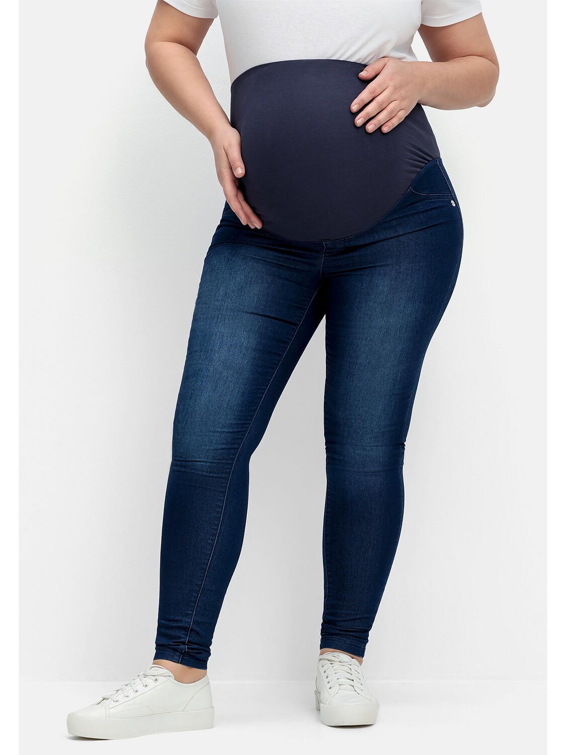 

Джинсы sheego Umstands Treggings, цвет dark blue Denim