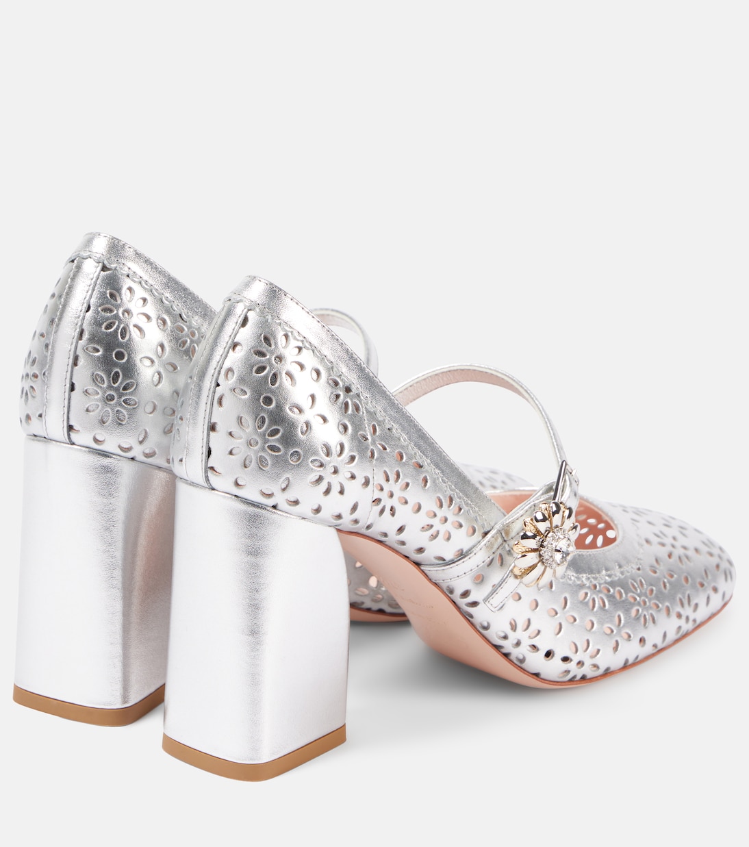 Туфли Мэри Джейн из металлизированной кожи Très Vivier Roger Vivier, Argento — фото 2