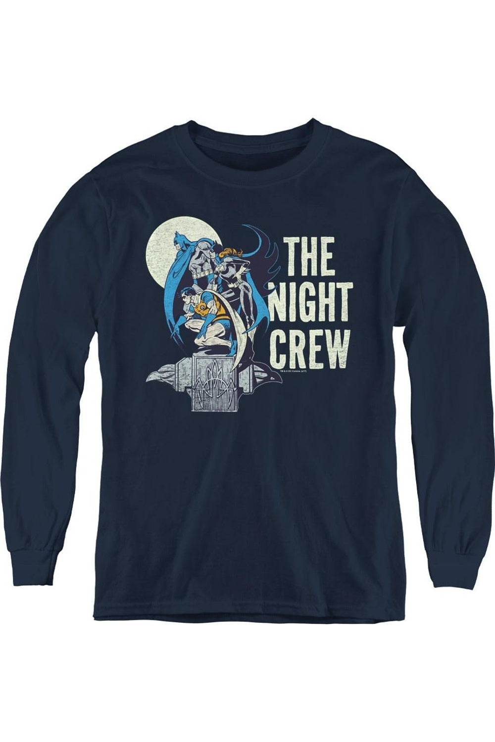 

Футболка с длинным рукавом Night Crew для подростков от DC Comics Gildan, темно-синий