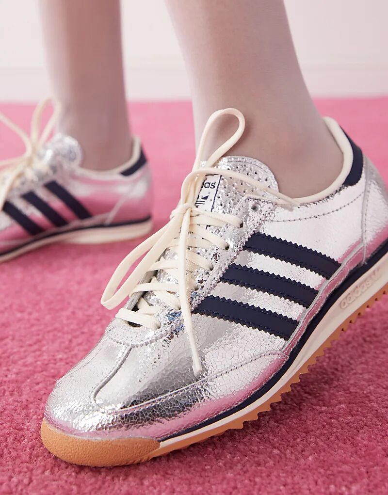 Кроссовки SL 72 OG в цвете металлик серебристый и темно-синий adidas Originals — фото 4
