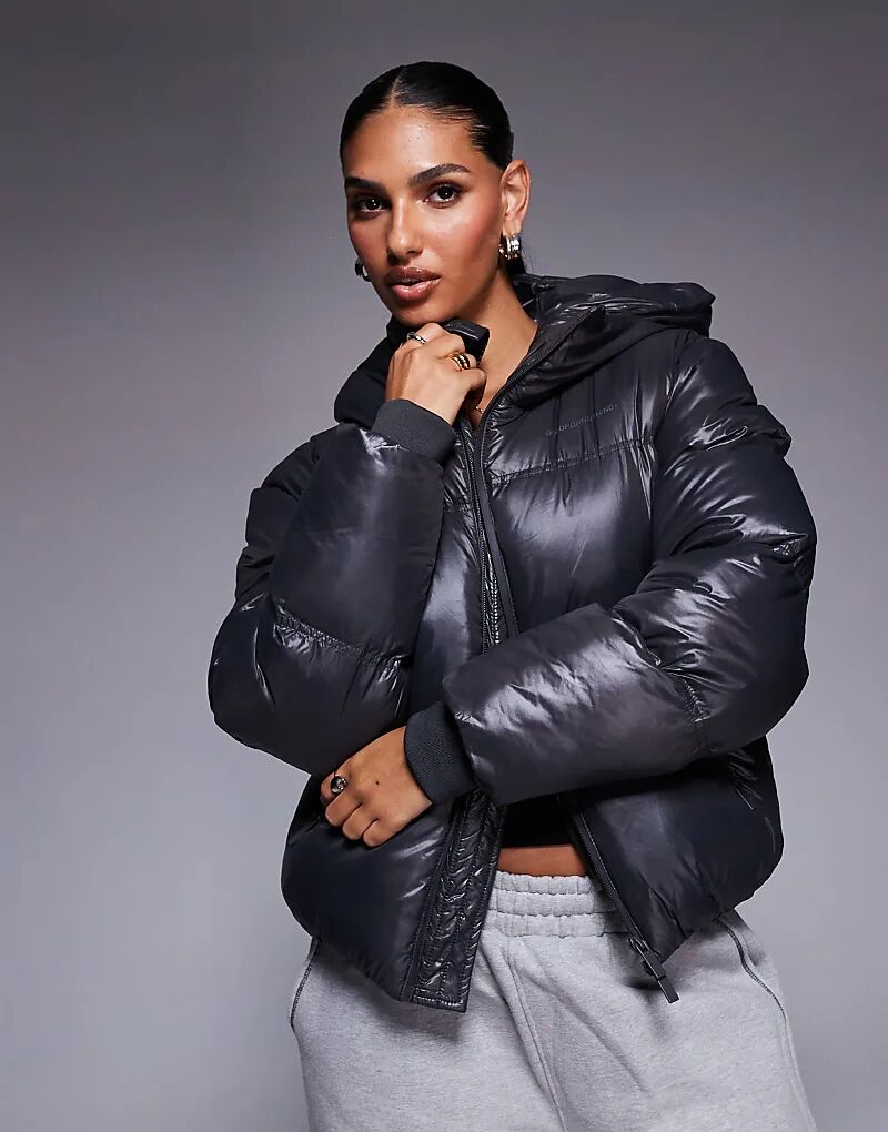 

Good For Nothing Пуховик с капюшоном серого цвета