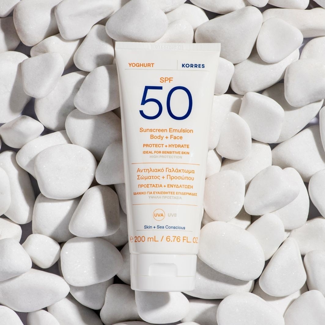 Солнцезащитный крем yoghurt sonnenschutz-emulsion für körper und gesicht spf50 Korres, объем 200 мл — фото 2