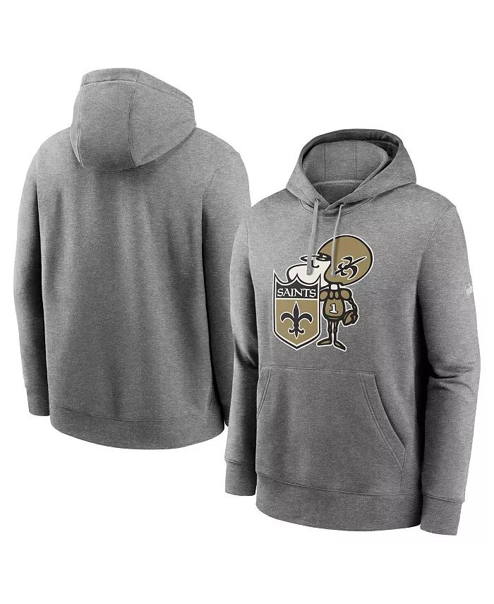 Мужская толстовка с капюшоном New Orleans Saints Reward Club из флиса в сером меланже Nike — фото 4