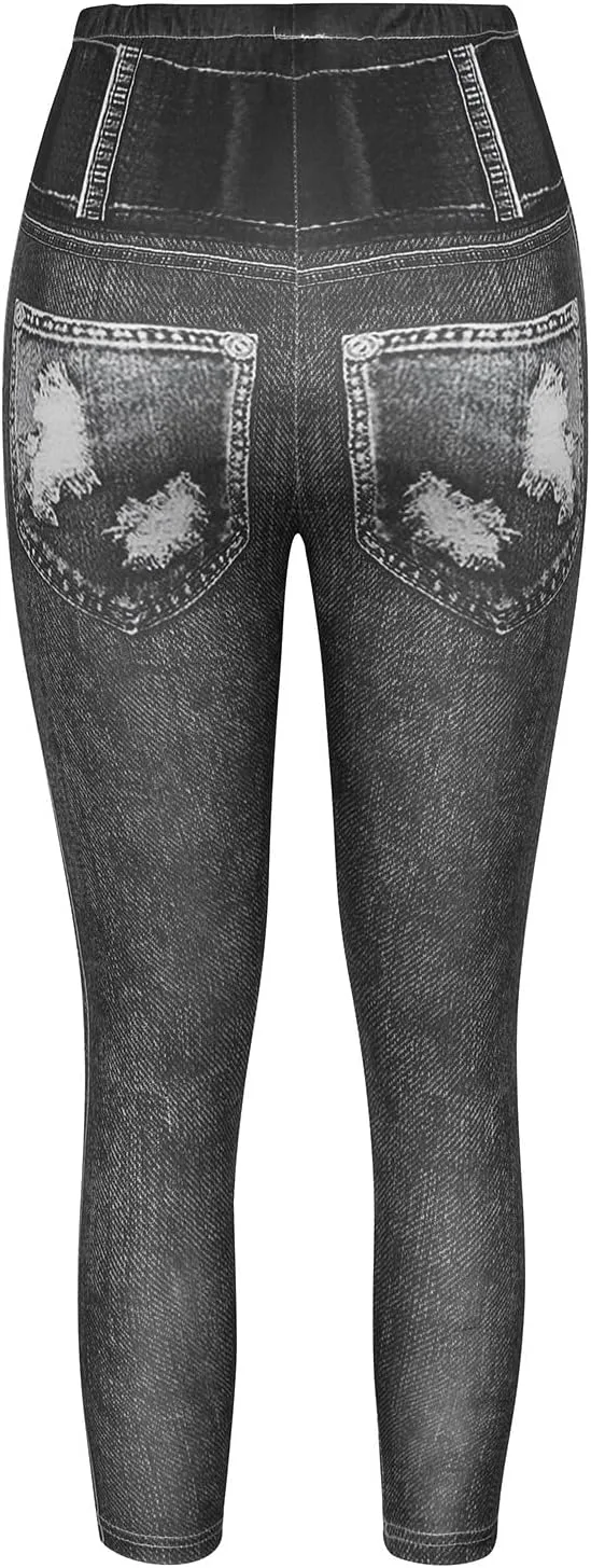 Петит леггинсы Skinny Denim Pants для женщин с эластичным поясом — фото 3