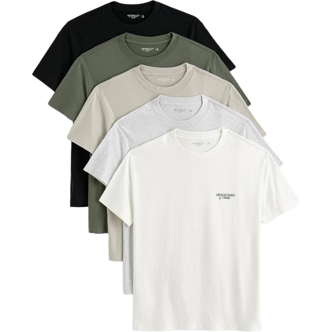 

Футболка мужская, 5 штук Abercrombie＆Fitch, белый