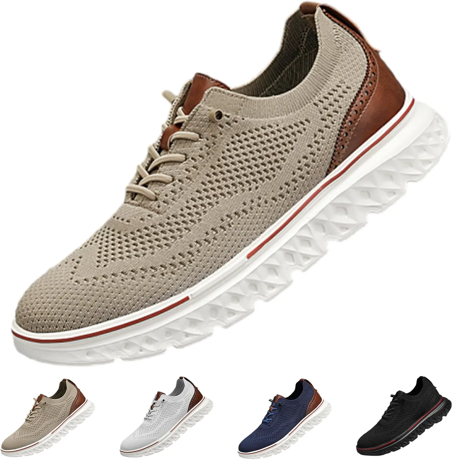 Мужские обувь Oxfords без шнурков, Comfofeet ультракомфортные туфли Lexoyes, хаки — фото 3