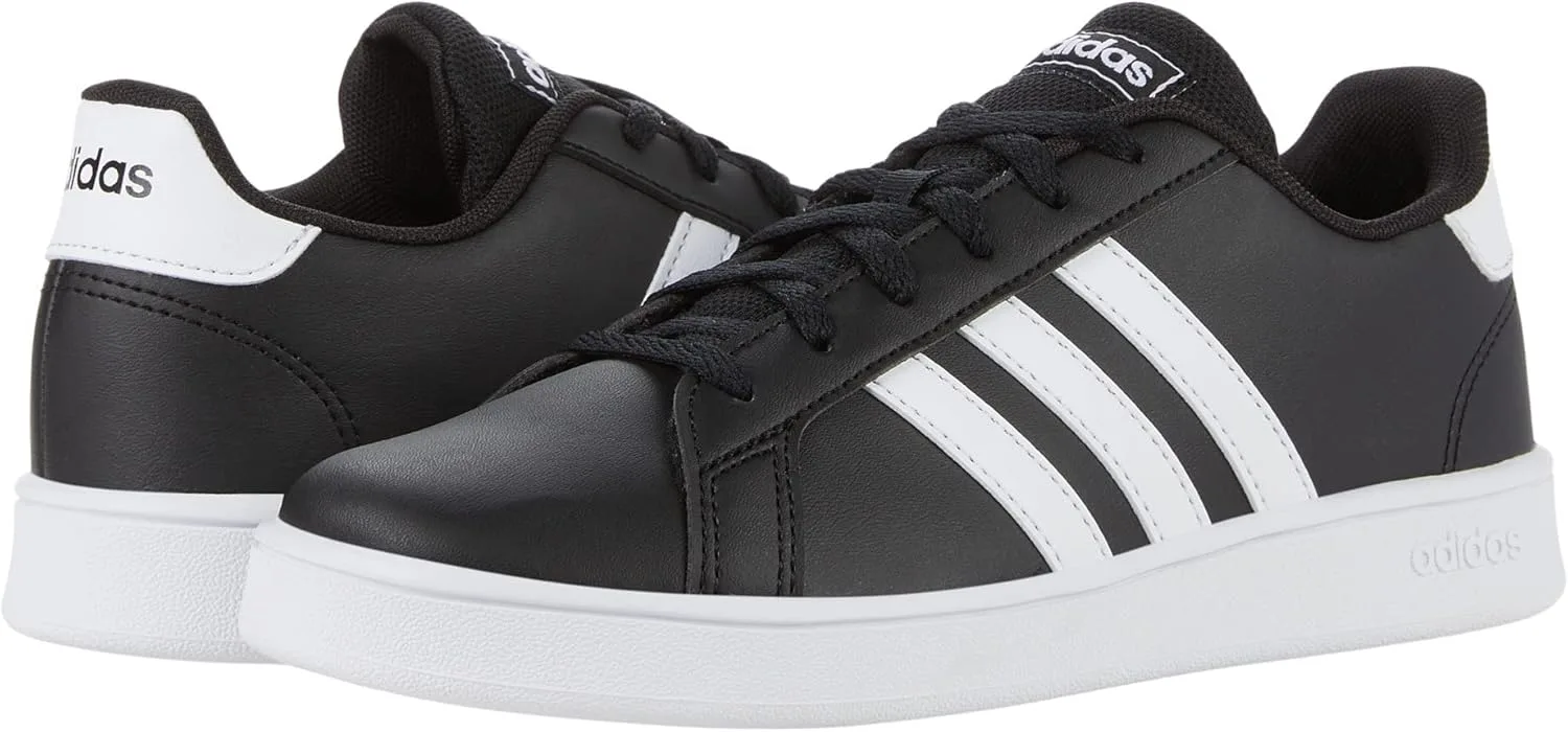 Детские туфли унисекс Grand Court Lifestyle на липучке adidas, черно-белый — фото 2