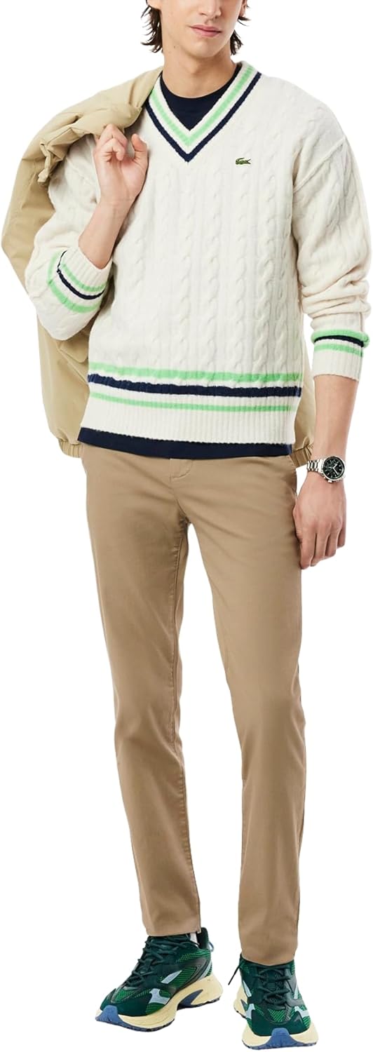 Lacoste мужские брюки чинос Slim Fit из эластичного хлопка, Lion — фото 4