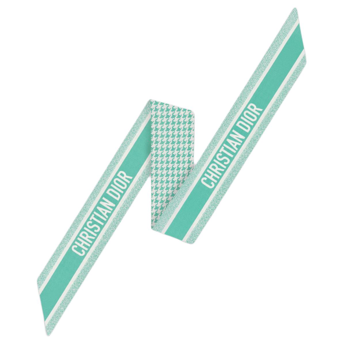 

Шелковый твиловый шарф DIOR женский зеленый