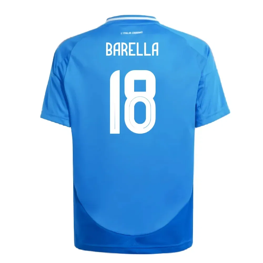 Футбольная футболка Италия 2024/25 Barella 18 Adidas Italy, синий — фото 2