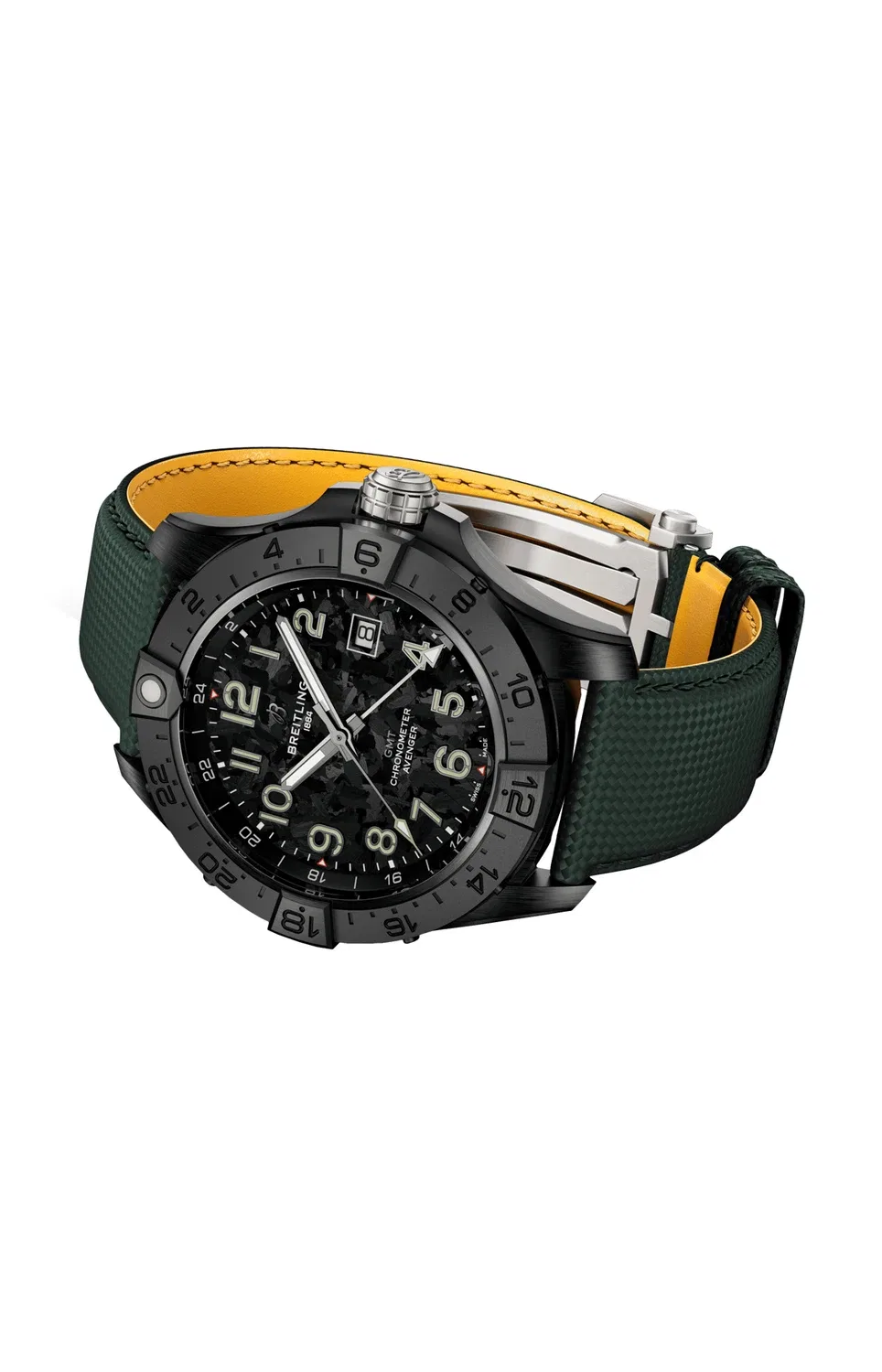 АВЕНЖЕР АВТОМАТИЧЕСКИЙ GMT 44 НОЧНАЯ МИССИЯ - S32320101B1X1 BREITLING, серебряный — фото 4