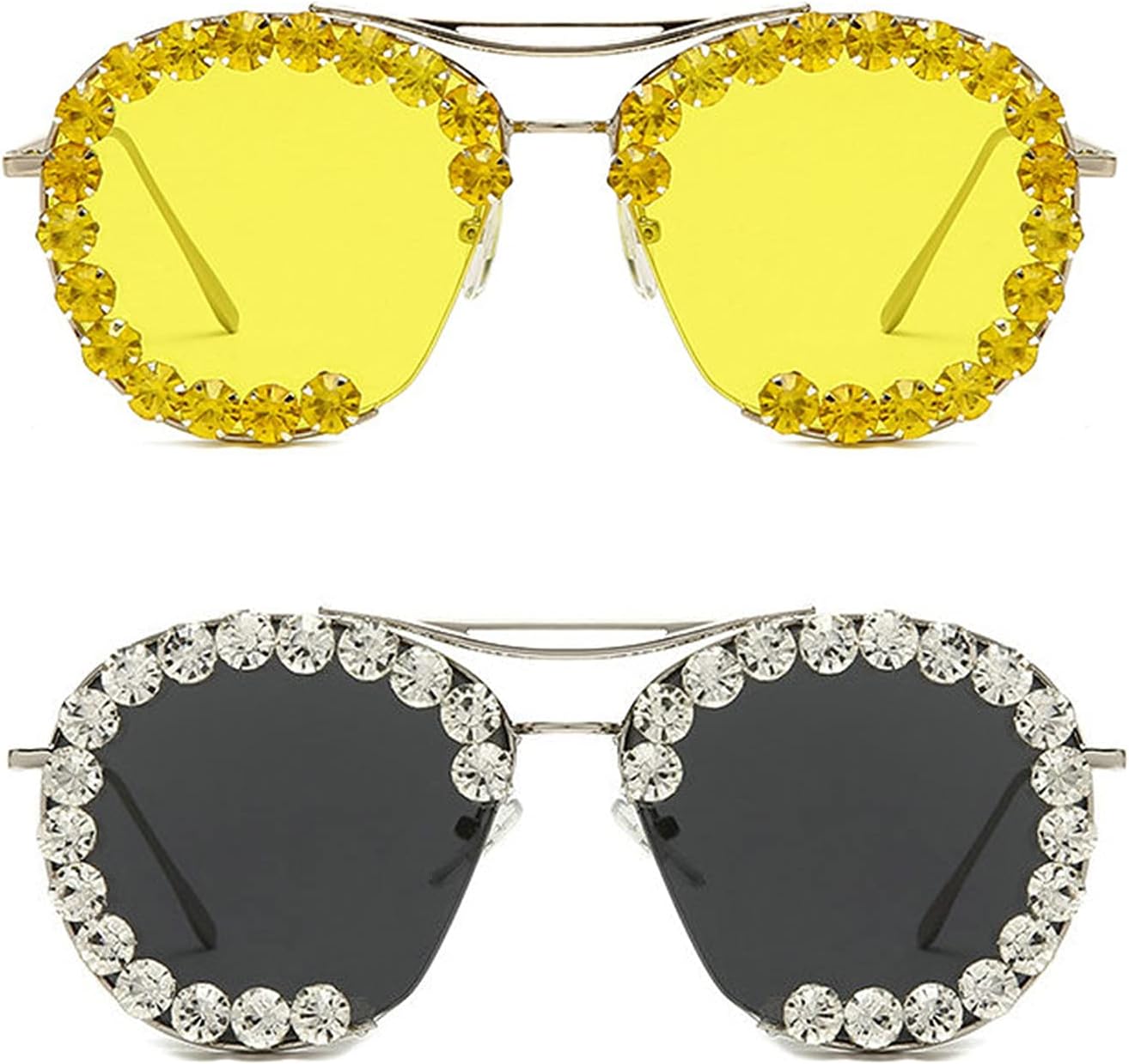 

Солнцезащитные очки COTIA с цветными бриллиантами для женщин, полуободковые солнцезащитные очки, реквизит для фотосессий, декоративные изысканные разноцветные очки, Yellow&gray
