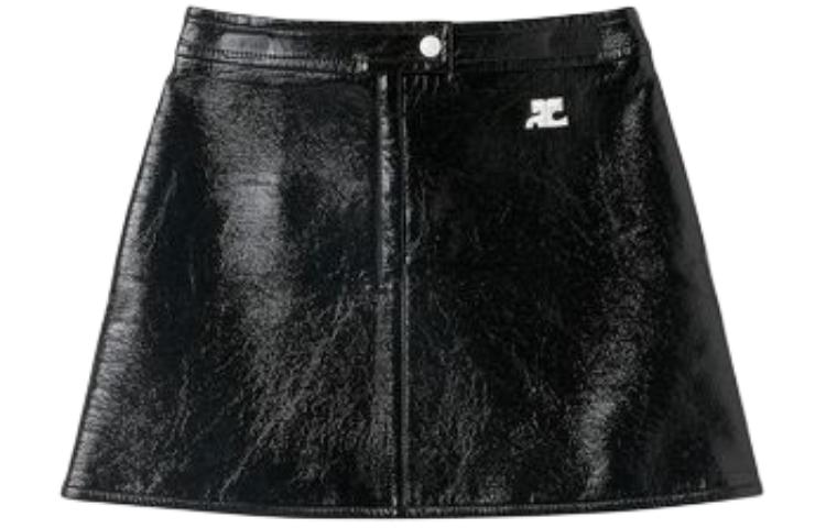 

Курреж Вайнил Мини-юбка 'Нэви' COURREGES, черный