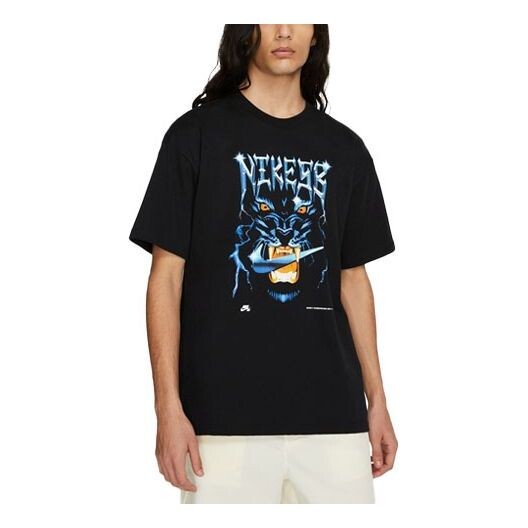 

Футболка sb skateboard sports printing knit short sleeve black Nike, черный