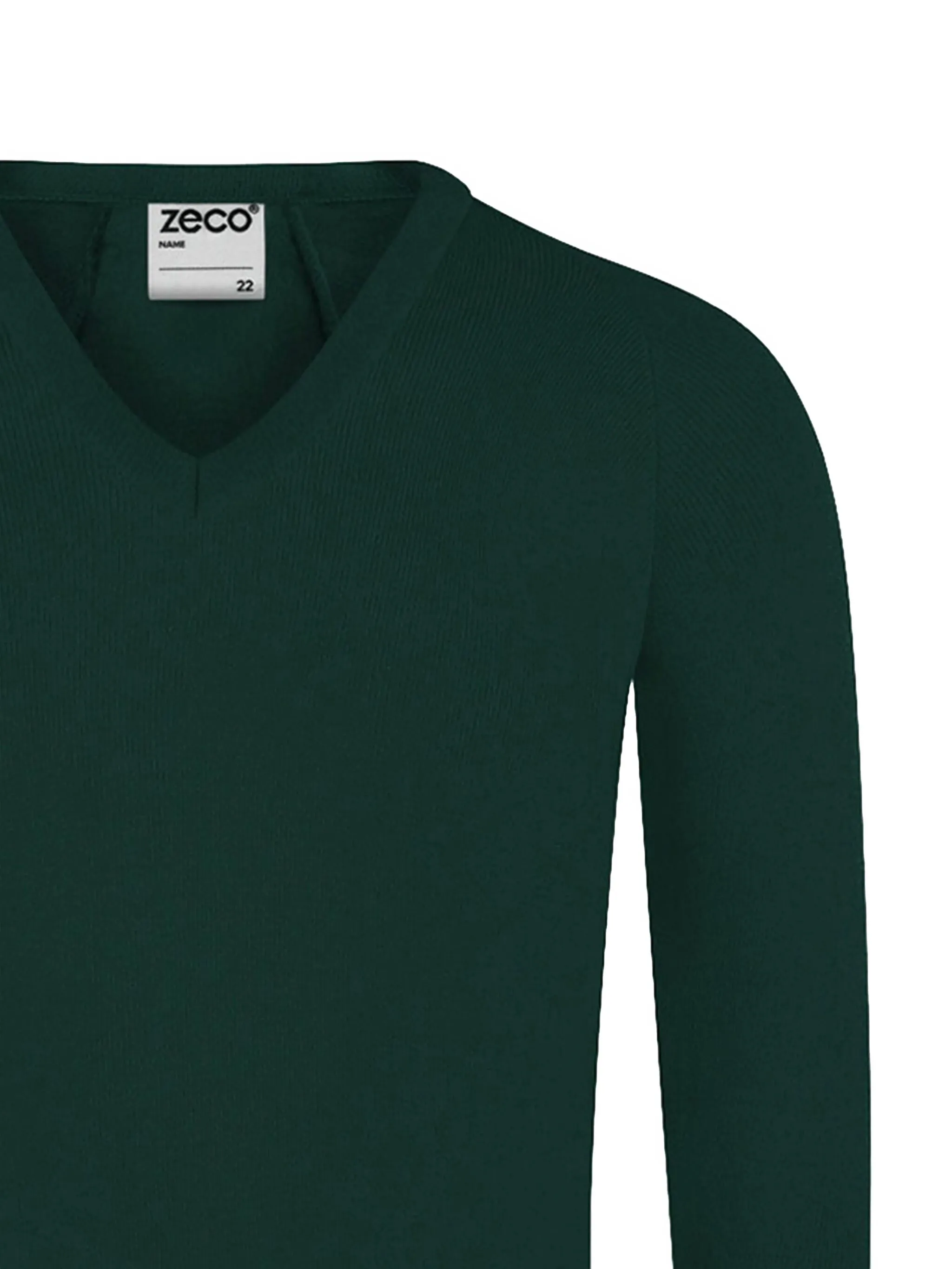 Свитер с V-образным вырезом Zeco Schoolwear Kids, зеленый — фото 3