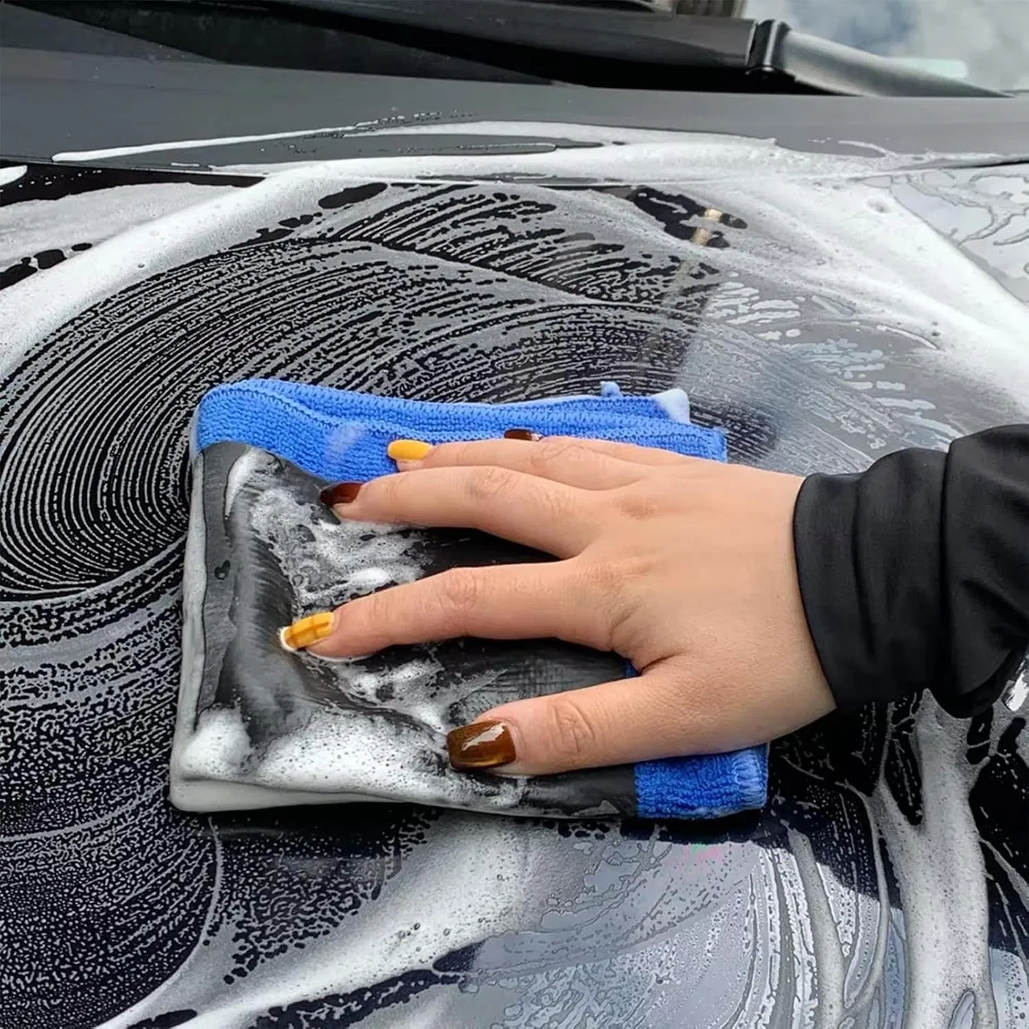 Впитывающая автомоечная перчатка из микрофибры 30 см Generisch, Magisches Schlammtuch — фото 3