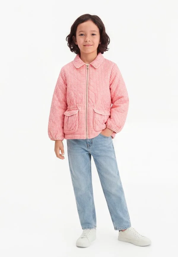 Легкая стеганая куртка с узором «гусиная лапка» Copenhagen Colors, Light Pink
