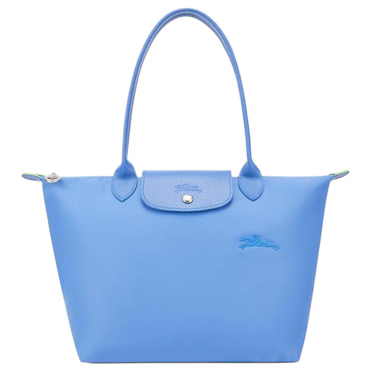 

Сумка-шоппер из переработанного полиамида, синяя женская LONGCHAMP