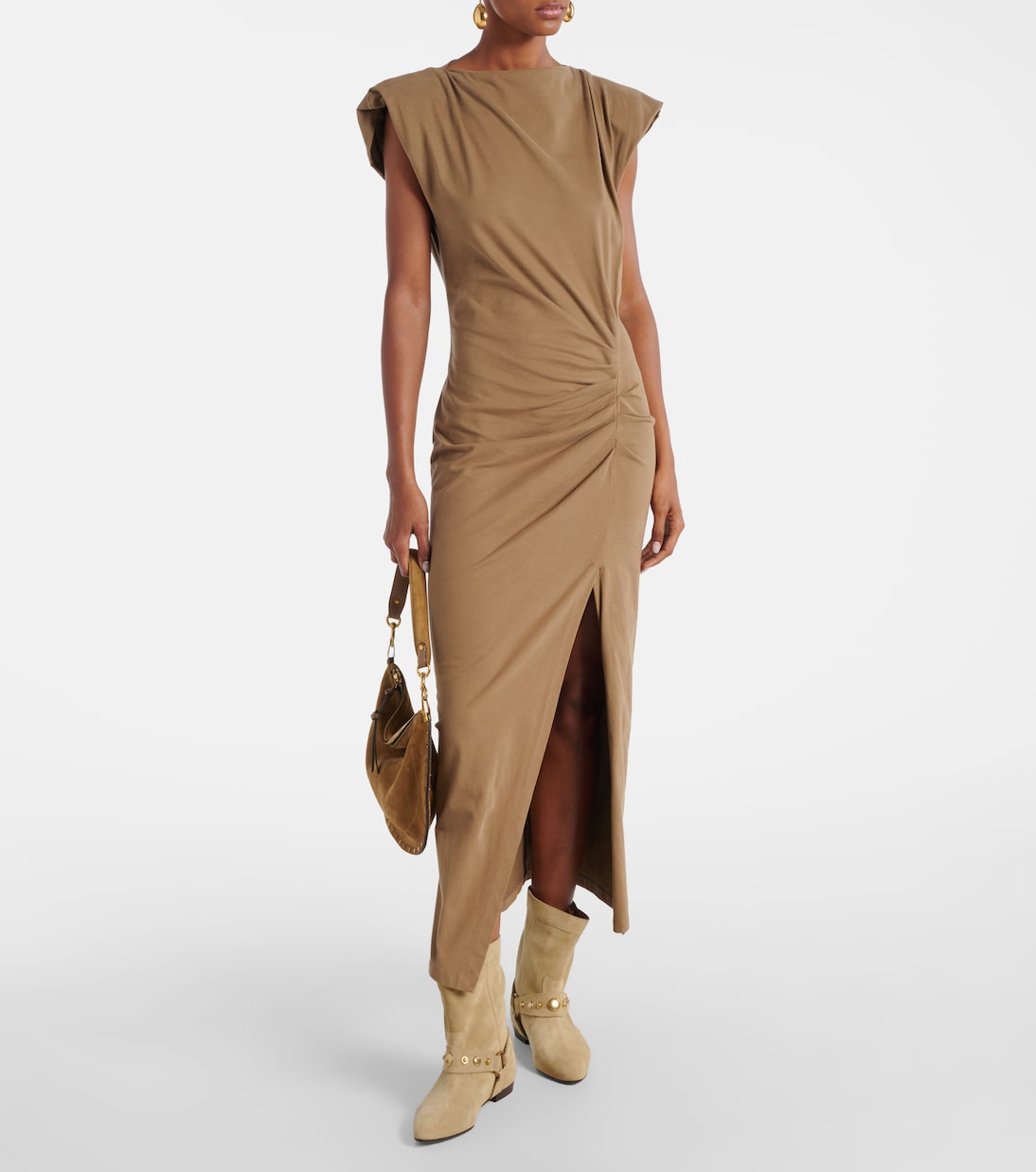 Stania замшевые ботинки до щиколотки Isabel Marant, Clay/ Gold — фото 3