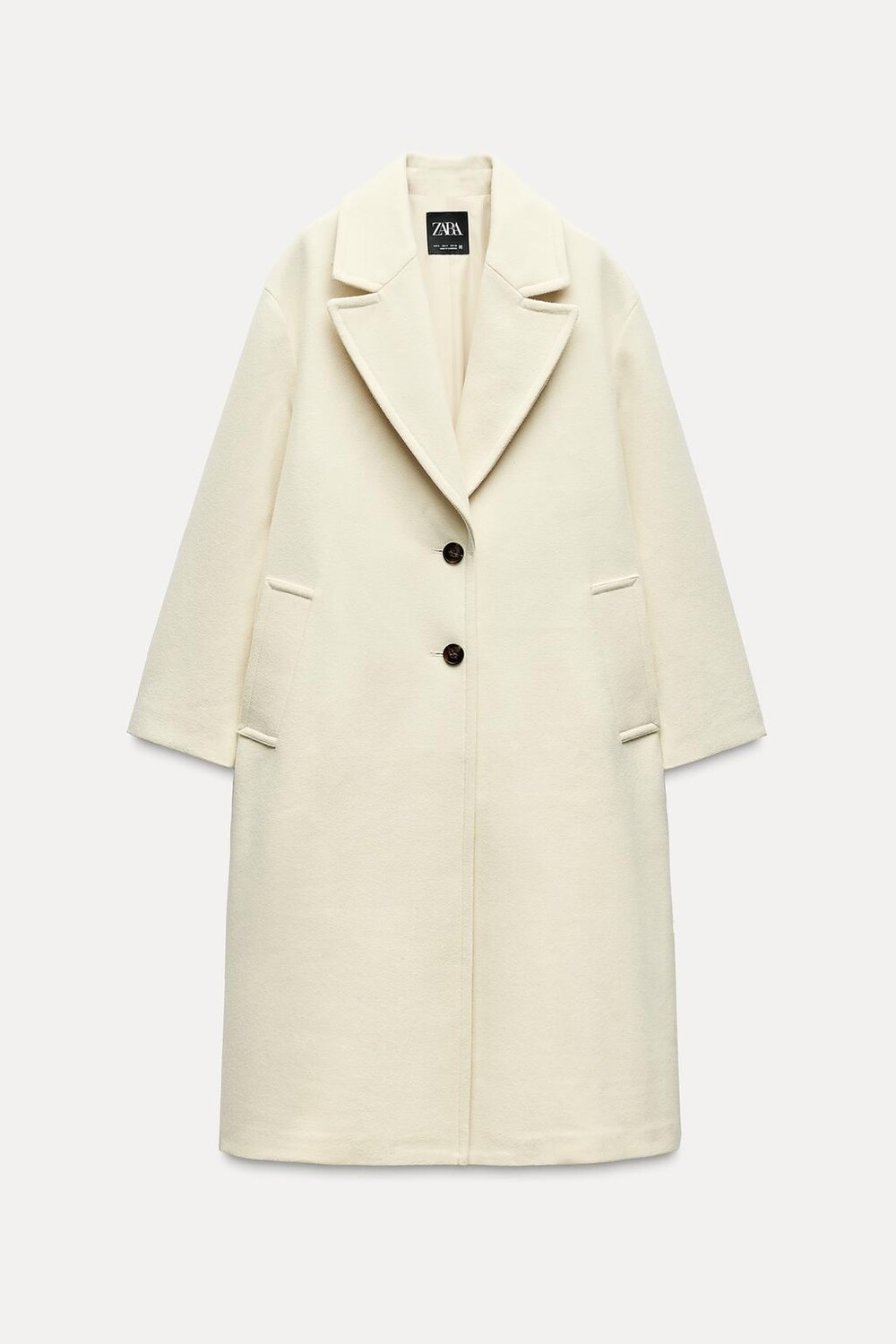 

Мягкое длинное пальто ZARA, экрю