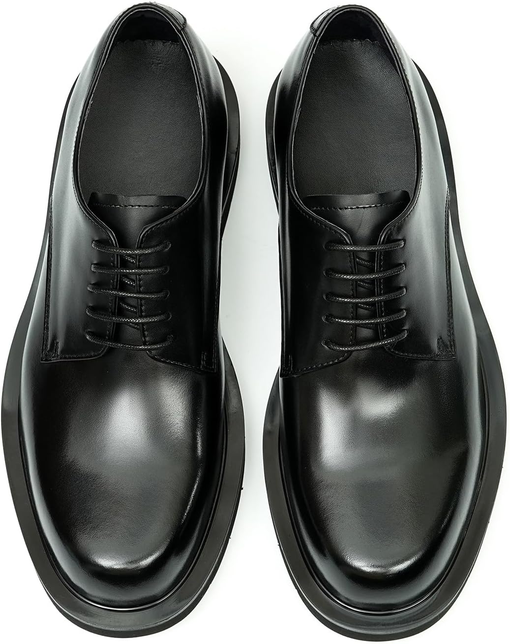 Мужские туфли Santimon Oxfords, формальные дерби, из натуральной кожи, с гладким носком, современные модельные туфли для костюма, модные, легкие, для выпускного, свадьбы, смокинга, бизнеса и повседневной носки, удобные, черный — фото 4