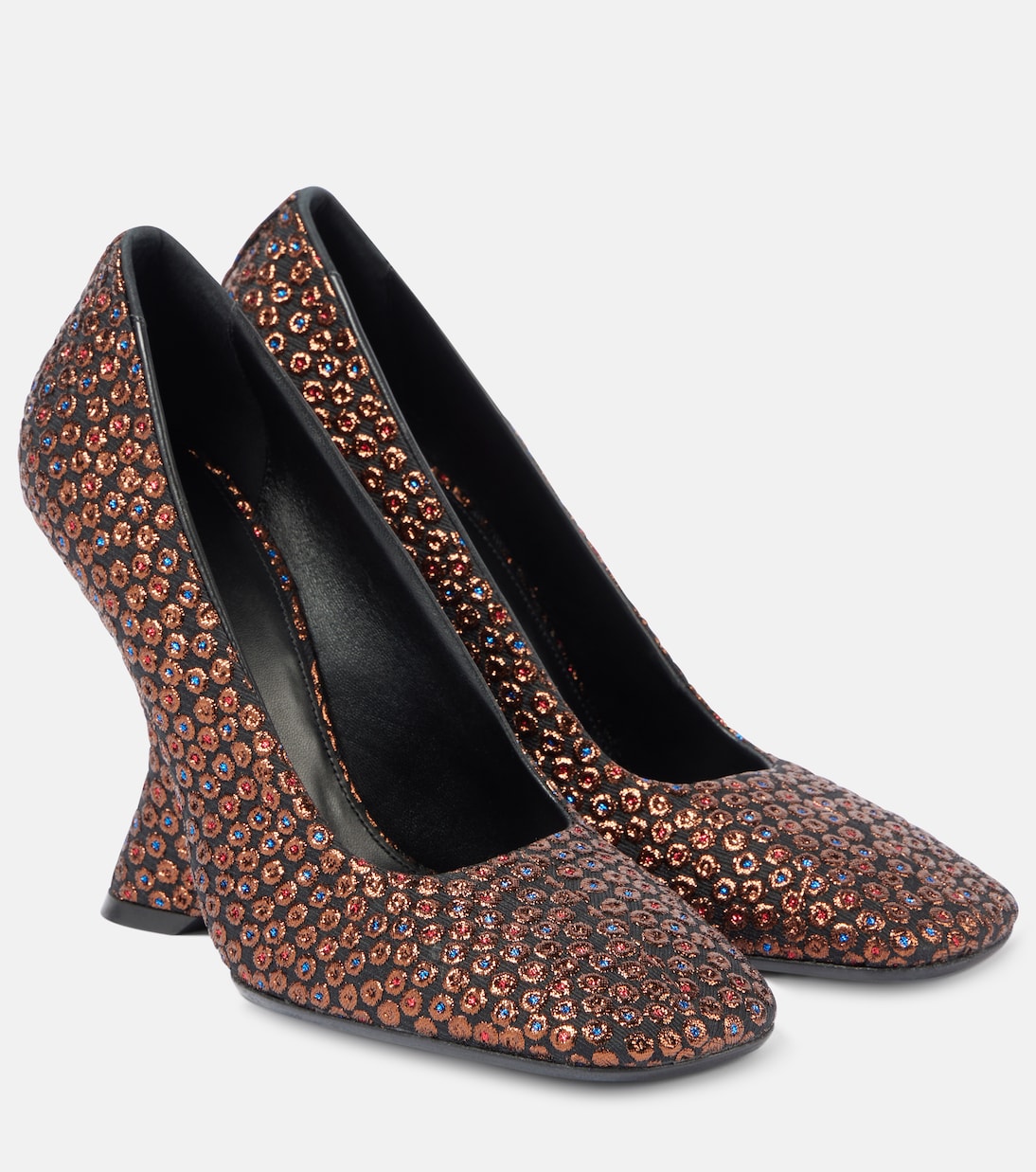 Жаккардовые клиновые туфли Dries Van Noten, Copper