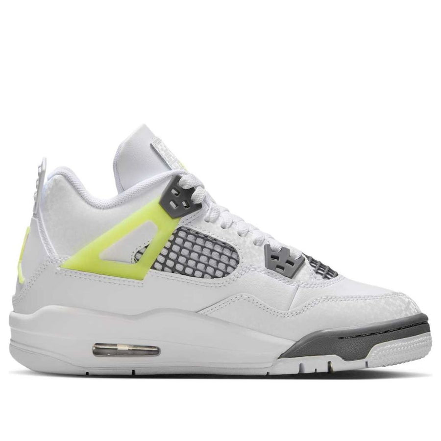 Кроссовки (GS) Air Jordan 4 Retro 'Light Lemon Twist', белый — фото 2