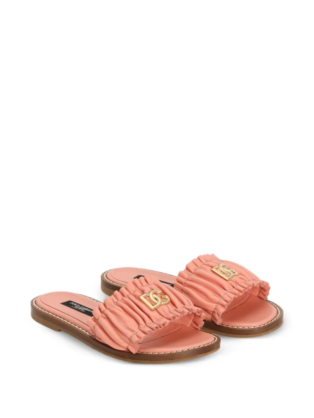 Слиперы из кожи наппа Dolce & Gabbana Kids, розовый
