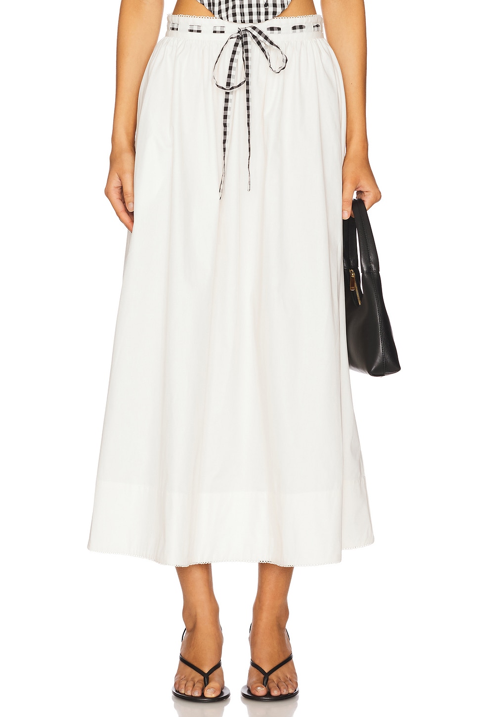 

Миди-юбка из поплина Georgia от For Love & Lemons, cream