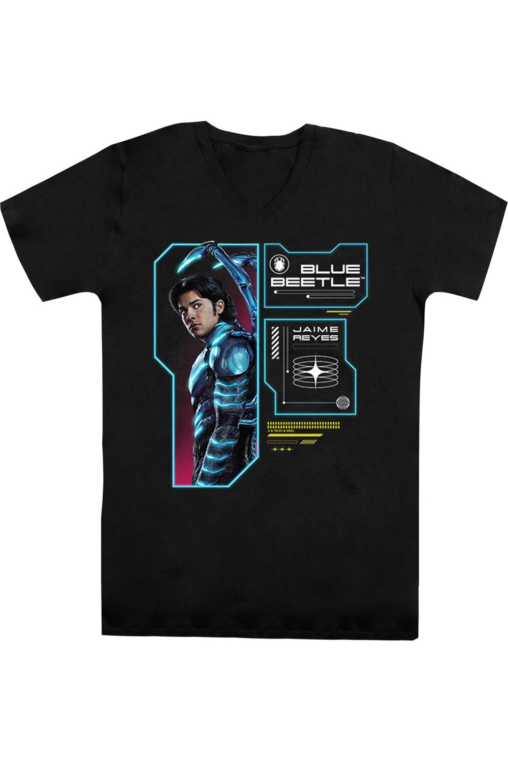 

Футболка/футболка из хлопка премиум-класса Blue Beetle (2023) с коротким рукавом и V-образным вырезом для взрослых Gildan, черный