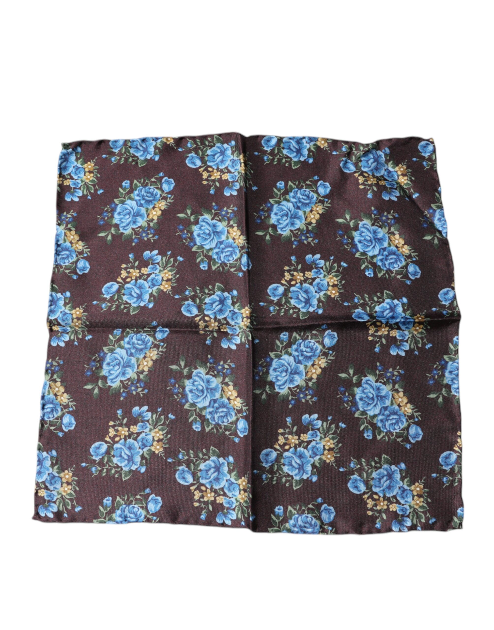 

Коричневый шелковый платок с цветочным узором Dolce & Gabbana