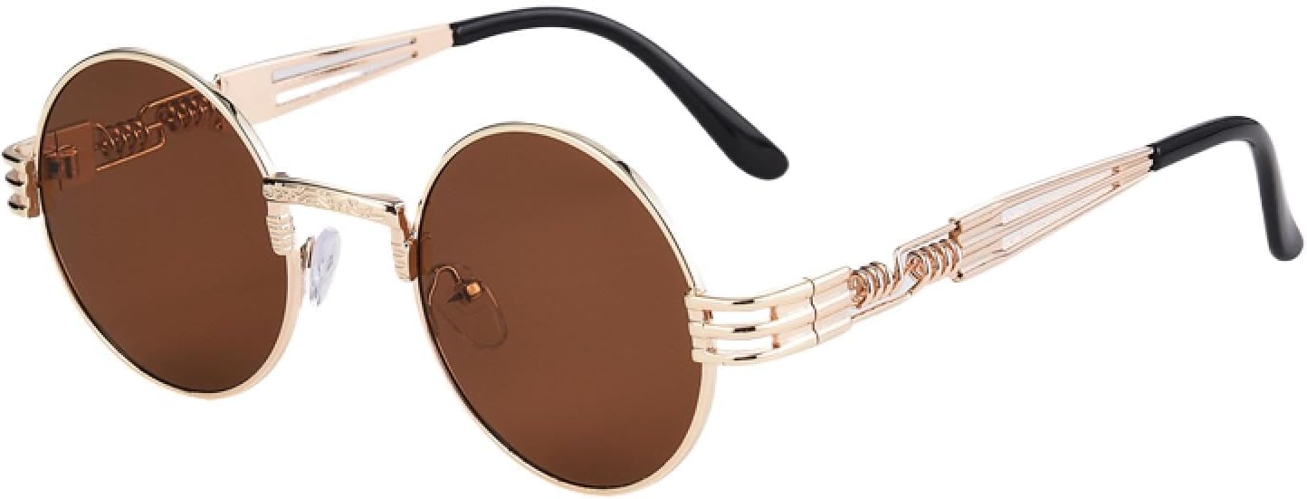 

Солнцезащитные очки с защитой от УФ-излучения UV400 | Овальная большая оправа, круглая градиентная линза | Для женщин и мужчин, для занятий спортом на открытом воздухе и вождения DSVIGF, Gold Brown