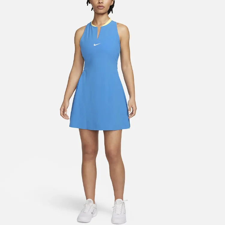 Nike Женское платье без рукавов Dri FIT Advantage светло-голубого цвета — фото 4