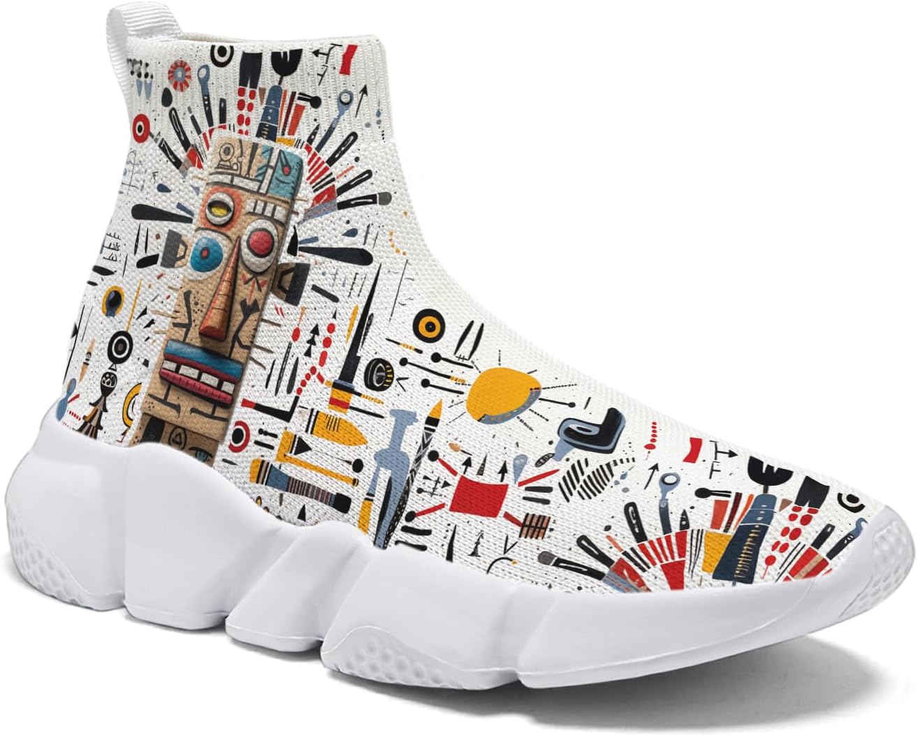 

Мужские вязаные носочные кроссовки Hetios - удобные легкие слипоны для ходьбы, Indian Totem_04