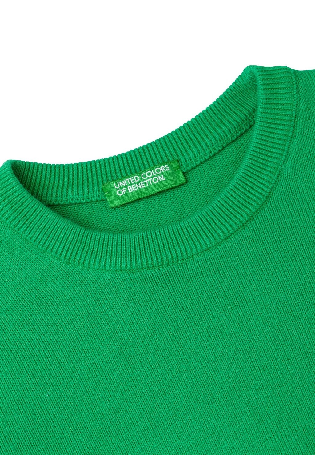 

Вязаный свитер CREW NECK WITH EMBROIDERED LOGO United Colors of Benetton, зеленый