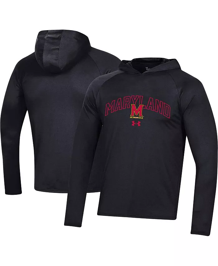 

Мужская черная толстовка с капюшоном Maryland Terrapins 2023 Sideline Tech Raglan с длинными рукавами Under Armour