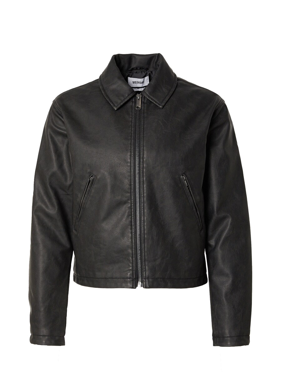 

Кожаная куртка WEEKDAY Between-Season Jacket Denzel, черный