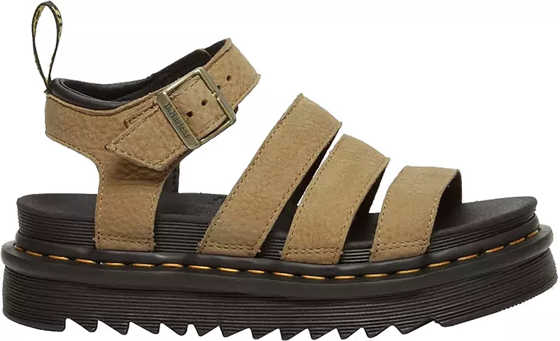 Женские кожаные сандалии Dr. Martens Blair из нубука, цвет Tan