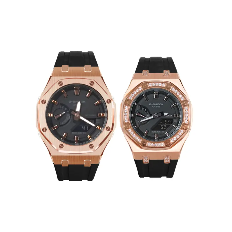 

CASIO Часы Unisex Liquid Crystal/Analog Dual Display Series 48.5mm Black Watch, Rose Love Couple's Set