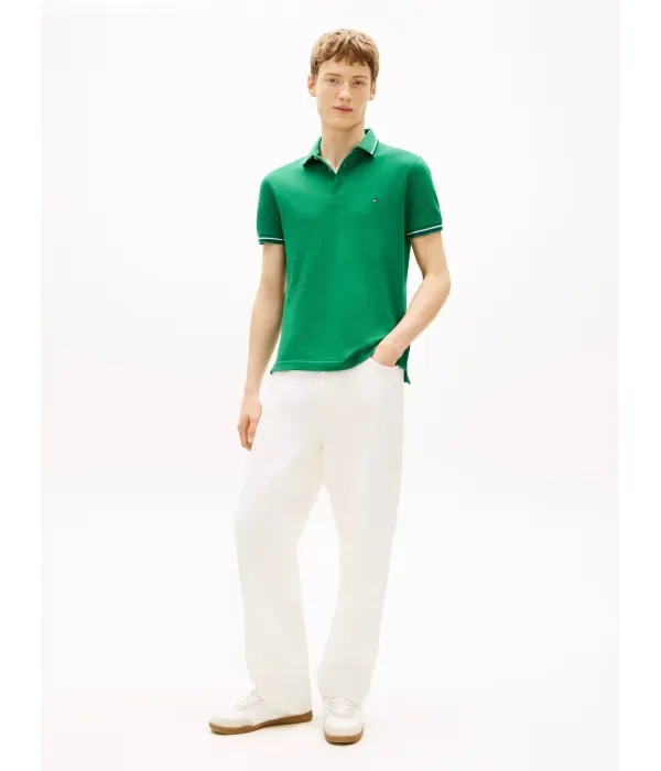 Полюс slim fit Tommy Hilfiger, зеленый — фото 2