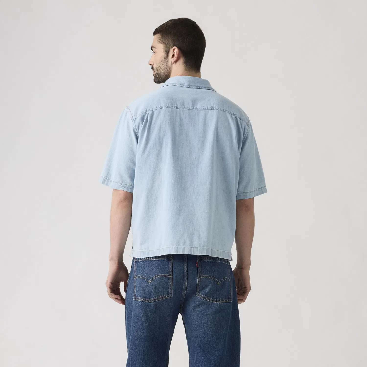 Рубашка в стиле вестерн свободного кроя с коротким рукавом Levi's, Medium Wash — фото 4