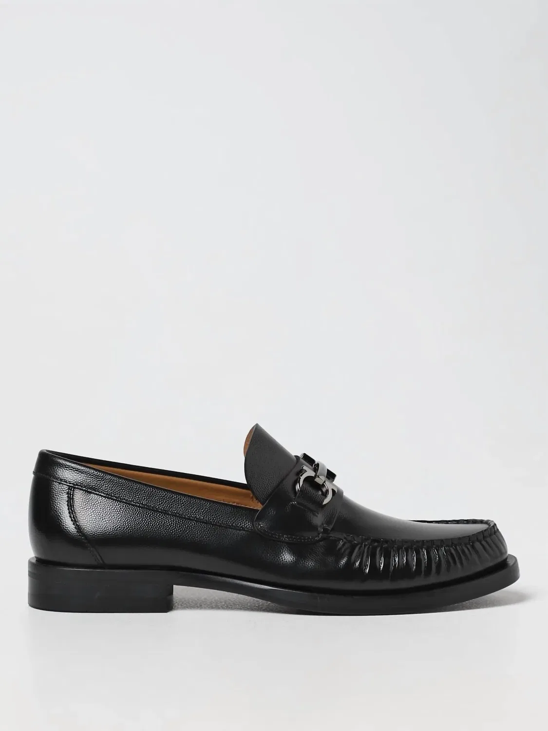 Salvatore Ferragamo Мужские кожаные мокасины темно-синего цвета