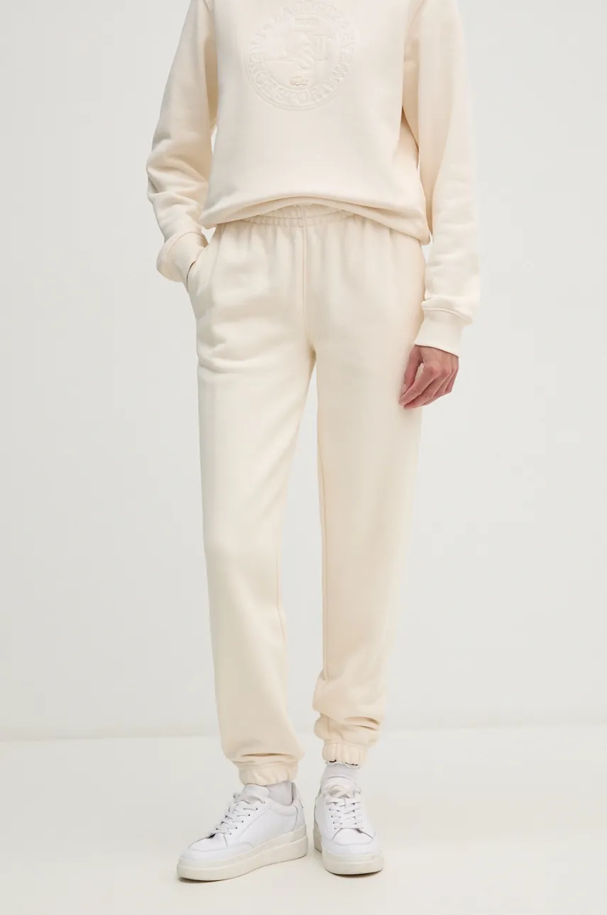 

Хлопковые спортивные штаны Lacoste, бежевый