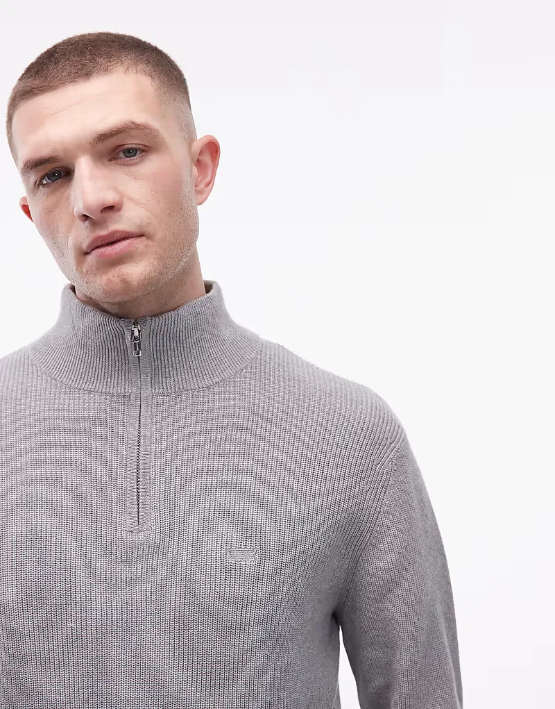 Вязаный джемпер Levis с застежкой-молнией на четверть длины Levi's, светло-серый — фото 4