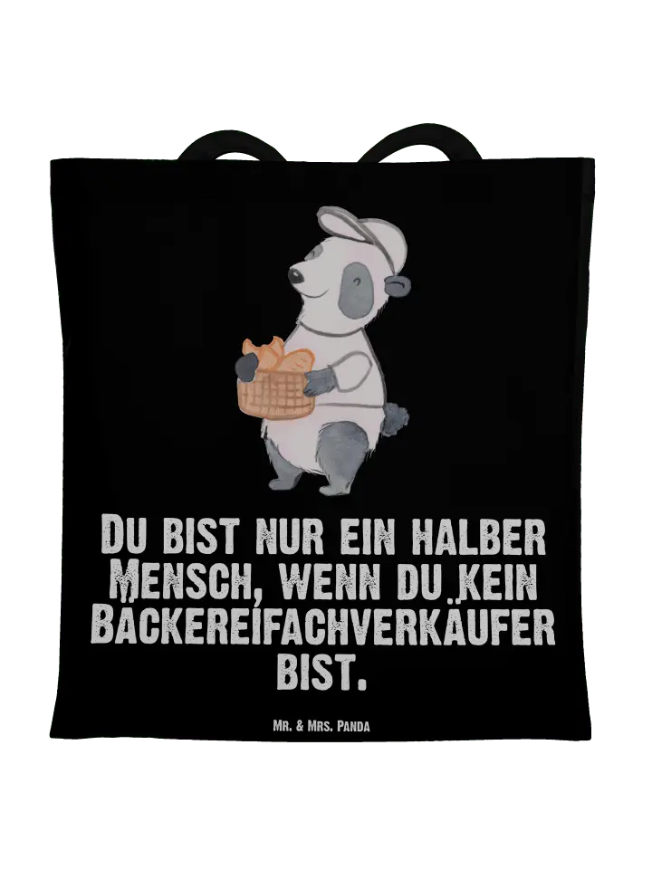 

Сумка для переноски Mr & Mrs Panda Bäckereifachverkäufer Herz, черный