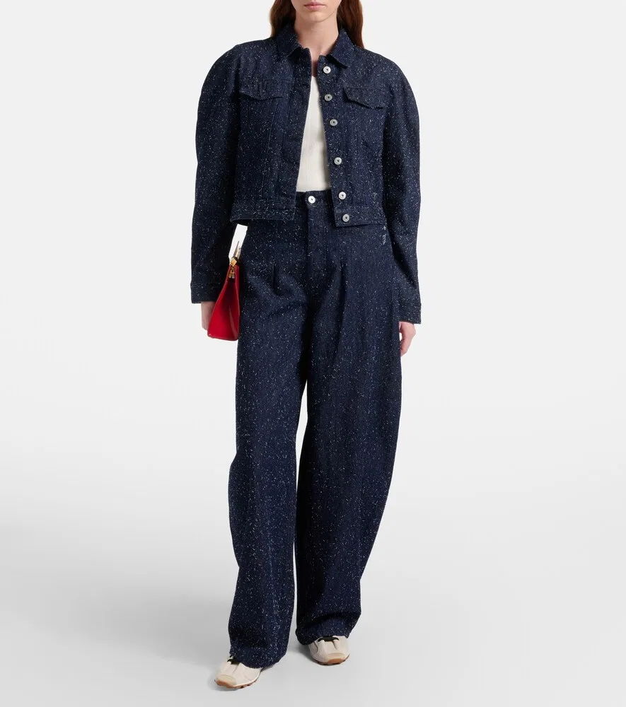 Джинсы с широкими штанинами и логотипом Jacquemus, синий — фото 2